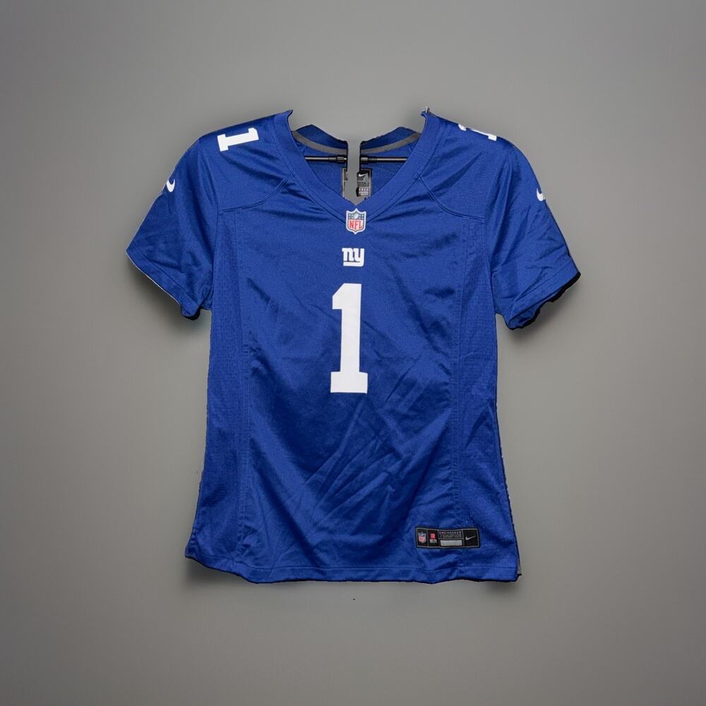 Nike NY Giants Malik Nabers #1 Football Jersey Royal Blue WMNS L Large NWT